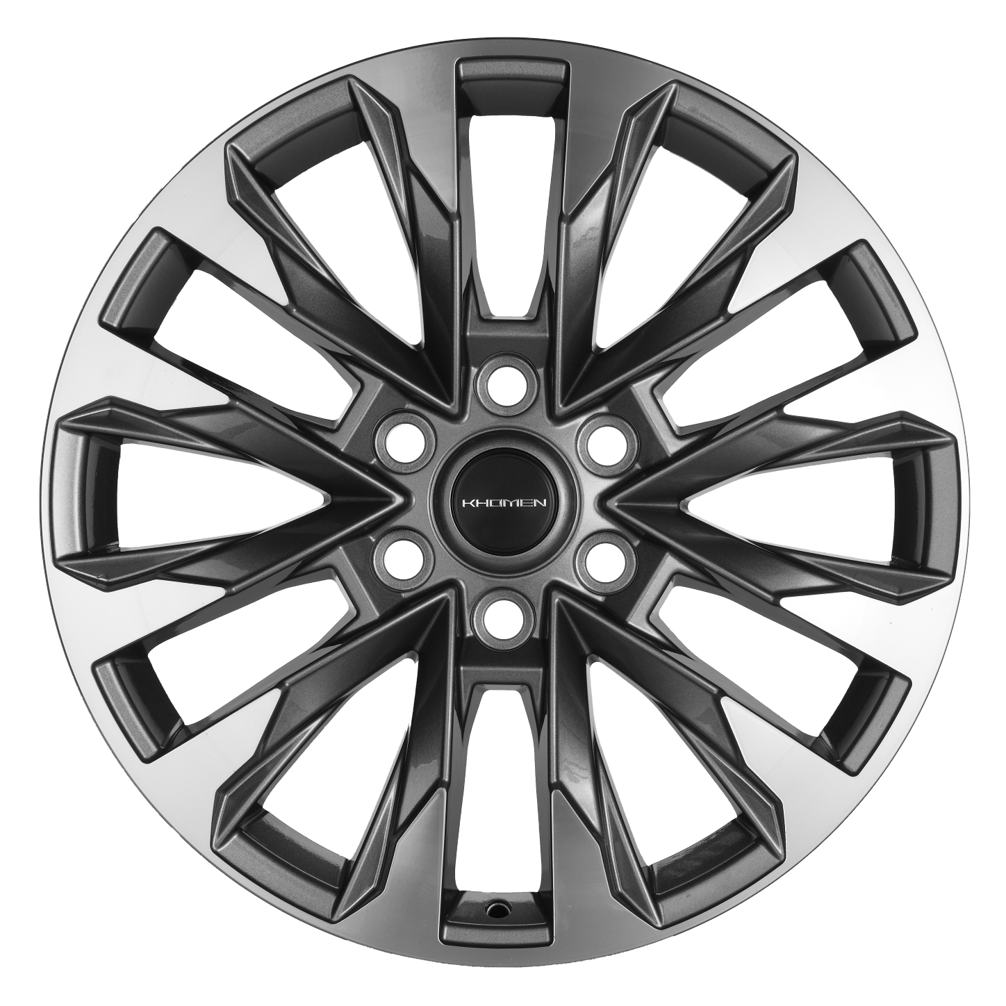 

Диск Khomen Wheels KHW2010 8x20 6x114,3 ET40 d67,1 GRAY-FP 1шт, Графит;серебристый, KHW2010