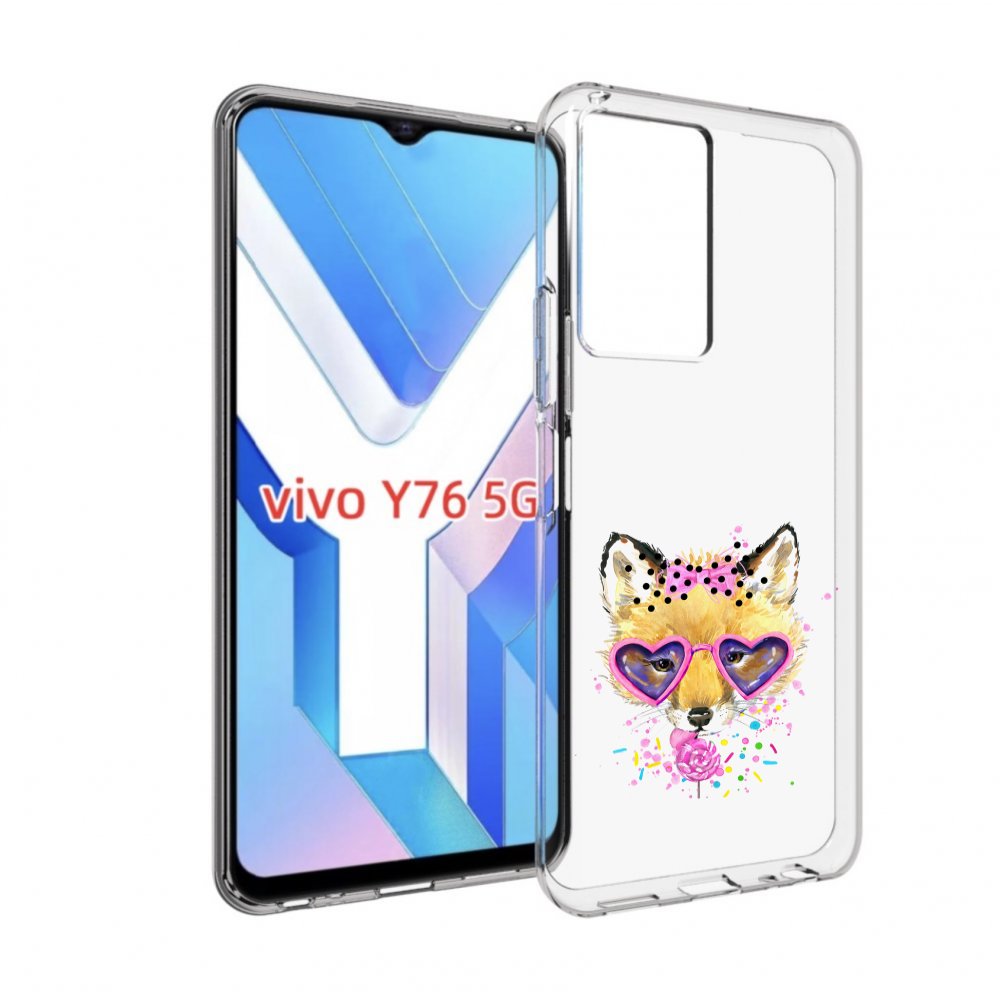 

Чехол MyPads лисенок с бантиком для Vivo Y76 5G, Прозрачный, Tocco