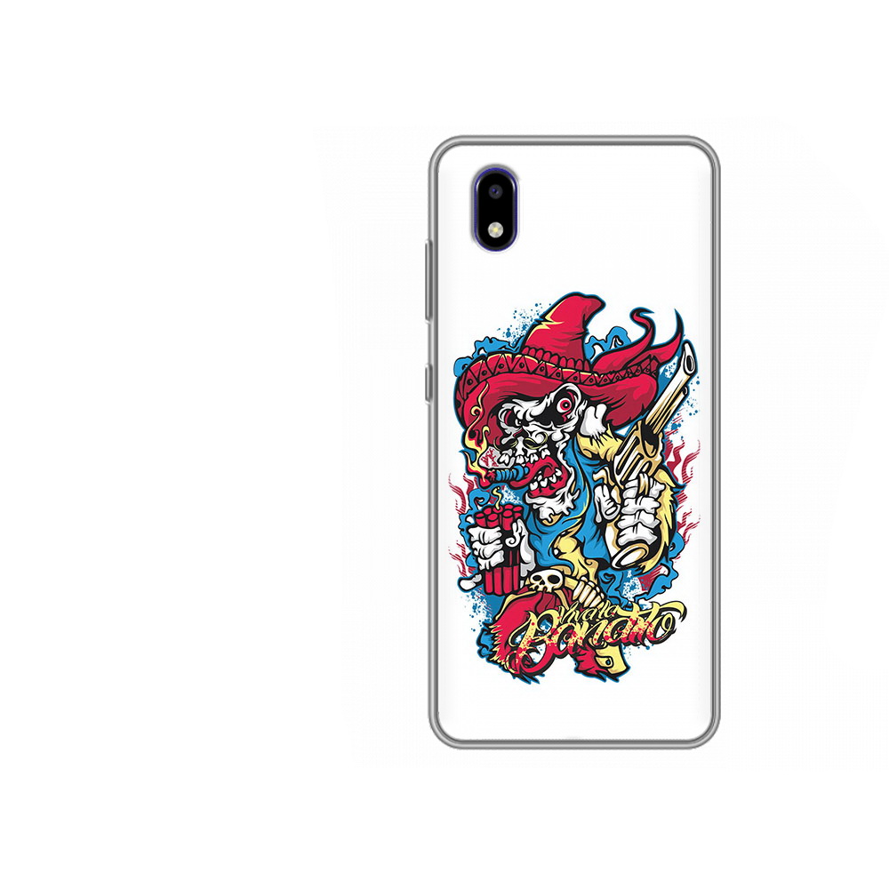 

Чехол MyPads Tocco для ZTE Blade A3 2020 нарисованный скелет с писталетом, Прозрачный, Tocco