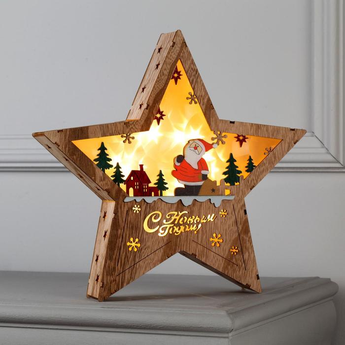 

Световая фигура Luazon Lighting Дед Мороз в лесу 6117327 белый теплый, Дед мороз в лесу