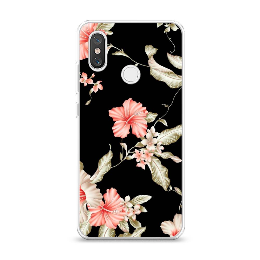 

Чехол Awog на Xiaomi Mi 8 "Цветы на черном", Разноцветный, 33550-8