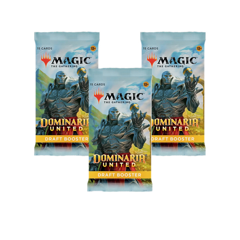 

Дополнение для настольной ККИ MTG 3 драфт-бустера издания Dominaria United на англ. яз.