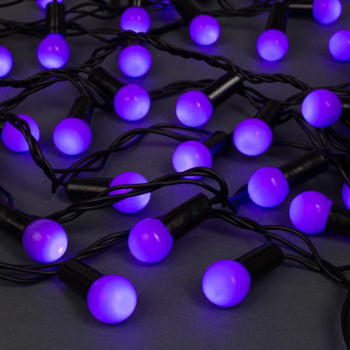 фото Гирлянда нить 20 м с насадками шарики 1.5 см, ip44, темная нить, 200 led, свечение фио nobrand