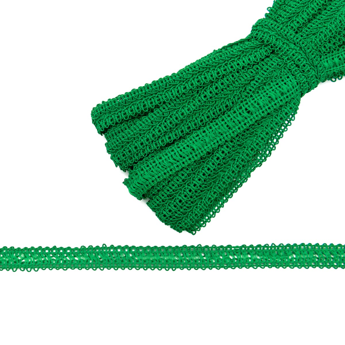 Тесьма вязаная отделочная Нудольская фабрика С860, 15 мм*10 м (св.зелёный)