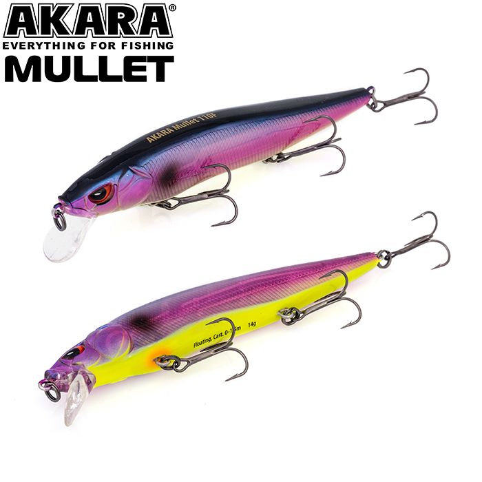 

Воблер Akara Mullet 110F 14 гр 1/2 oz 4,3 in A79, Разноцветный, Mullet