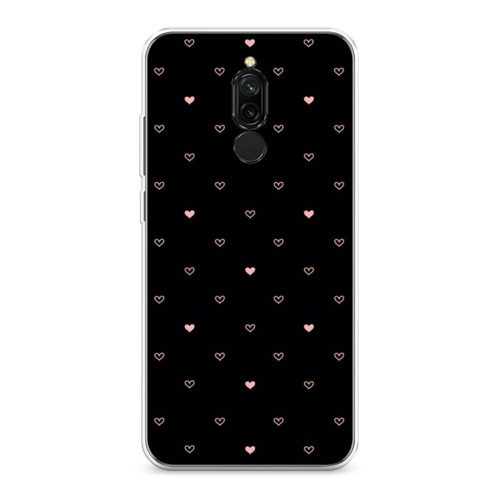 

Чехол Awog на Xiaomi Redmi 8 "Черный фон и сердечки", Разноцветный, 37150-3