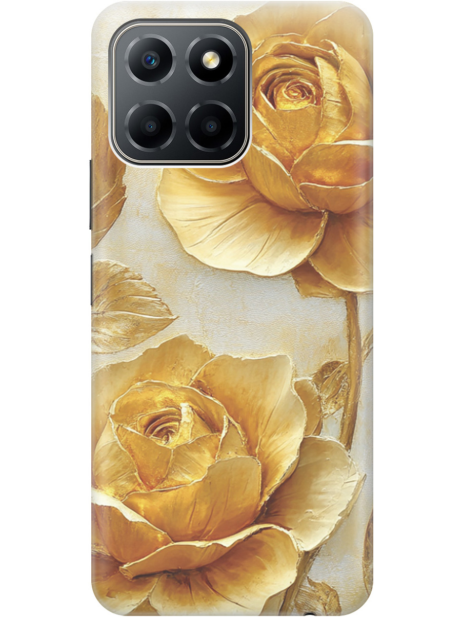 

Силиконовый чехол на Honor X6 / X8 5G с принтом "Золотые розы", Прозрачный;золотистый;белый, 762092223
