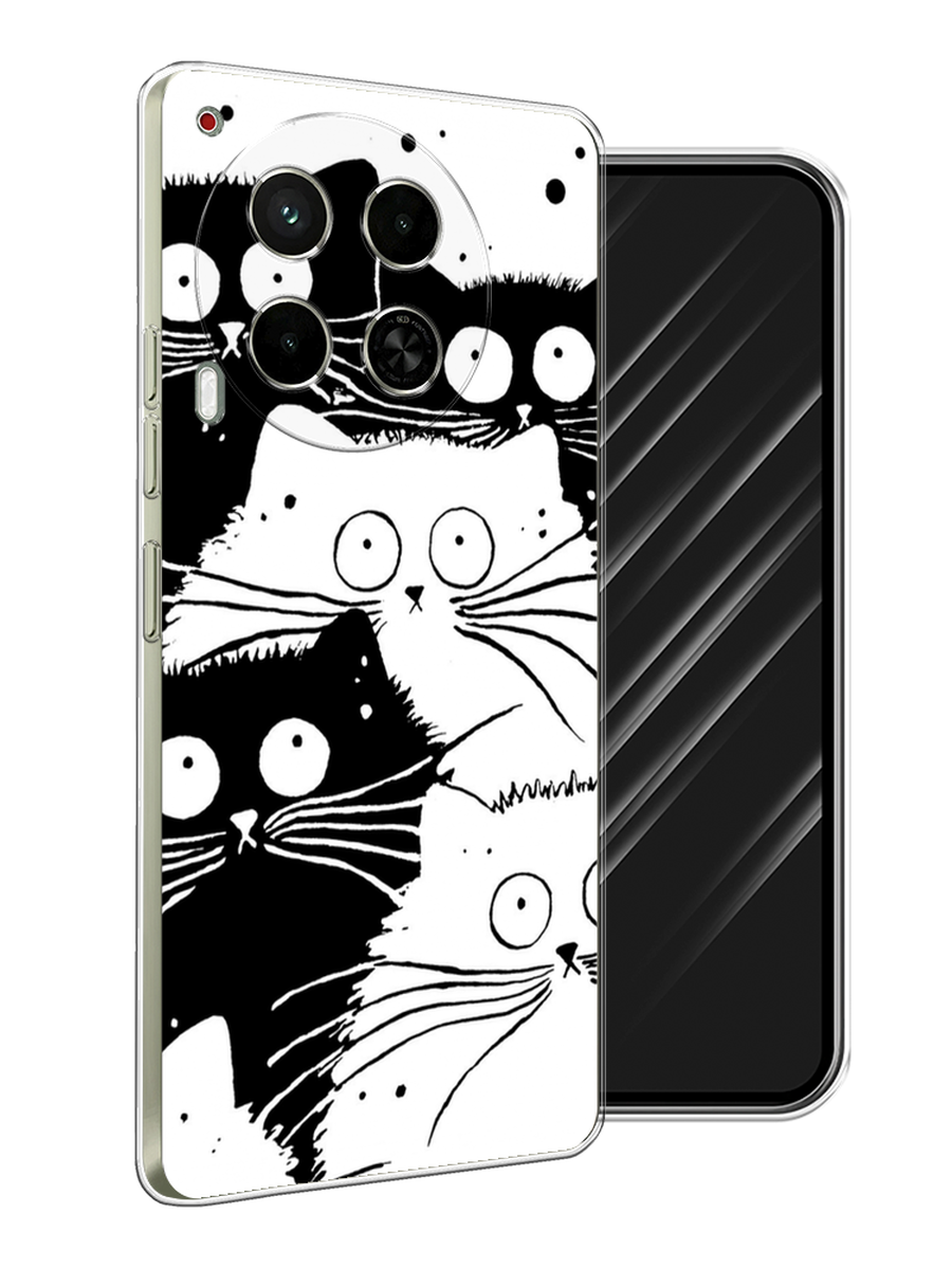 

Чехол Awog на Tecno Camon 30 5G "Коты черно-белые", Черный;белый, 305550-1