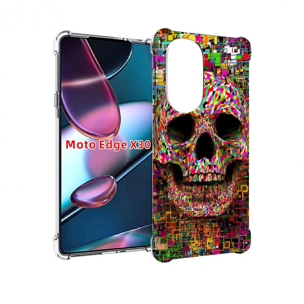 

Чехол MyPads череп красочные цвета для Motorola Moto Edge X30, Прозрачный, Tocco