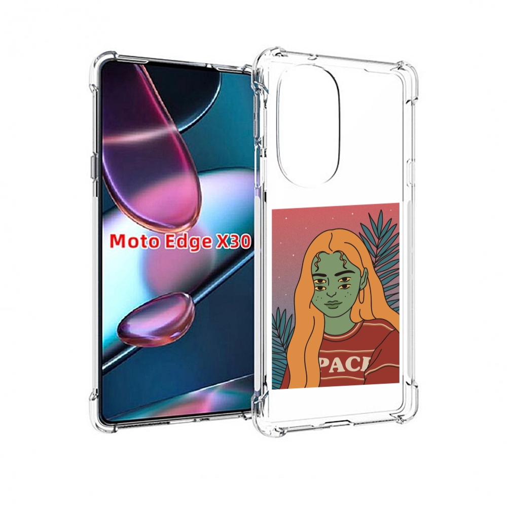 

Чехол MyPads четырехглазая девушка женский для Motorola Moto Edge X30, Прозрачный, Tocco
