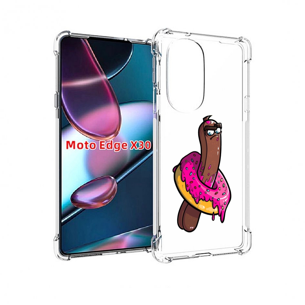 

Чехол MyPads эклер в пончике для Motorola Moto Edge X30, Прозрачный, Tocco