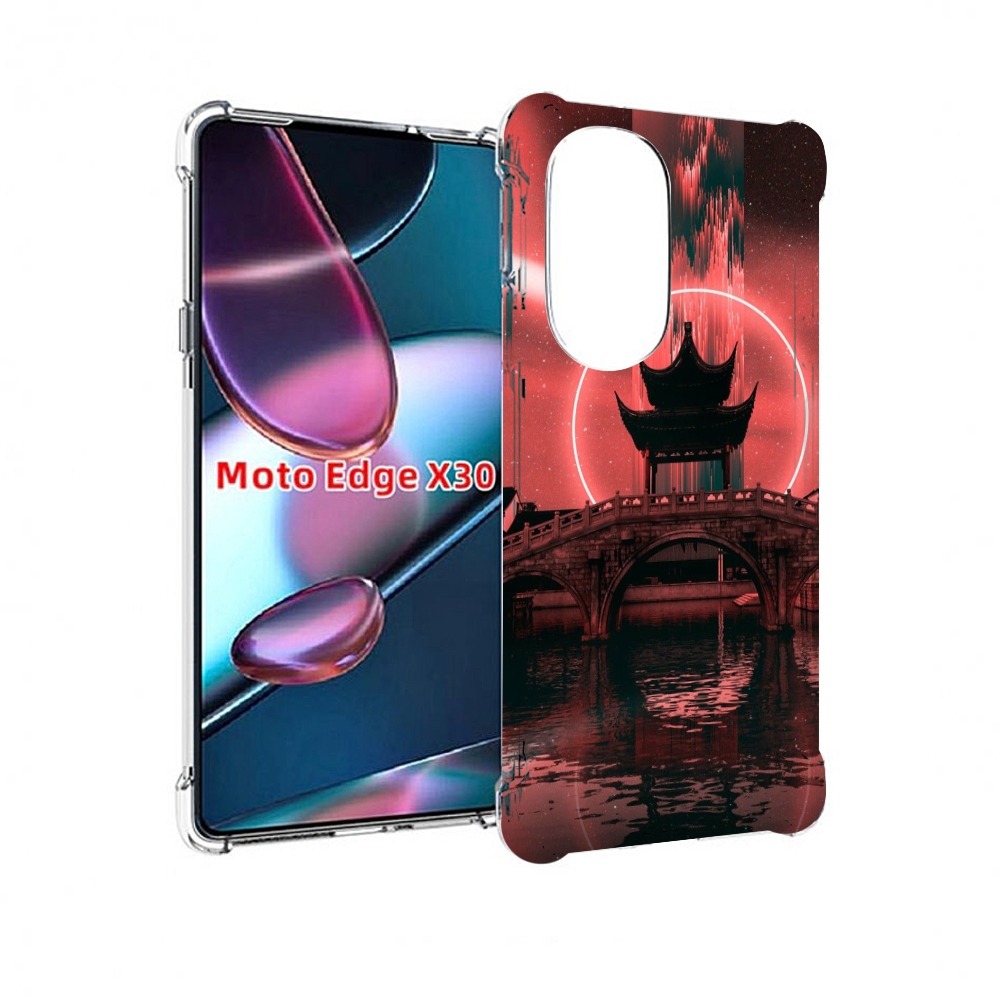 

Чехол MyPads японский мост красный фон для Motorola Moto Edge X30, Прозрачный, Tocco