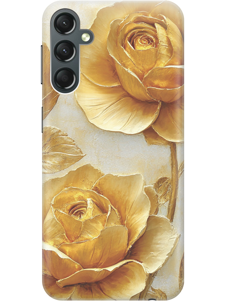 

Силиконовый чехол на Samsung Galaxy A24 с принтом "Золотые розы", Прозрачный;золотистый;белый, 769395623