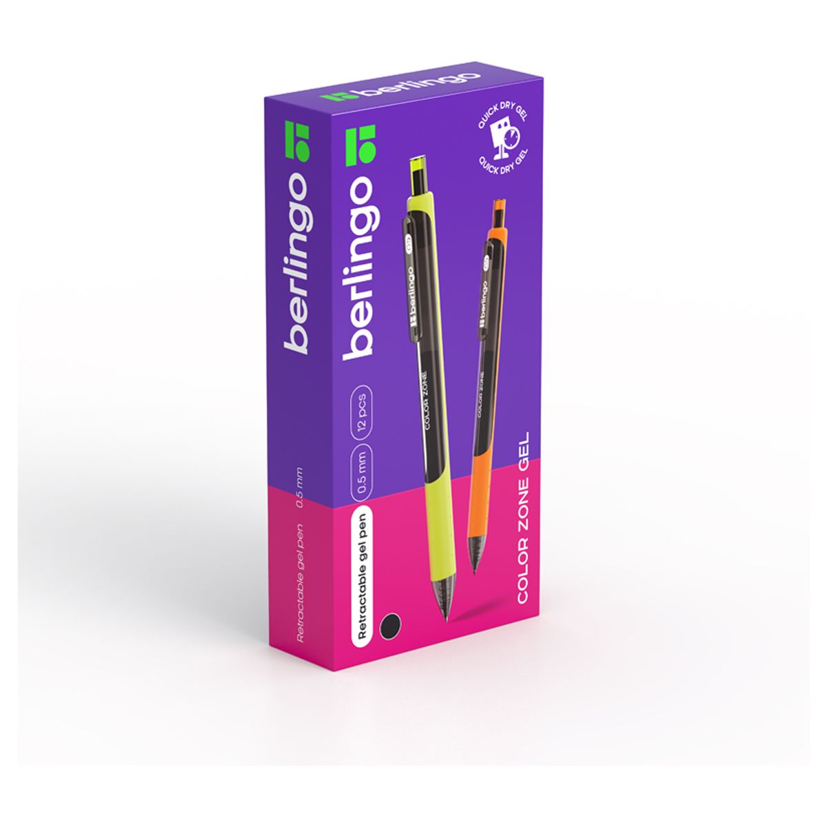 

Набор из 12 шт. Ручка гелевая автоматическая Berlingo Color Zone gel черная, 0,5 мм