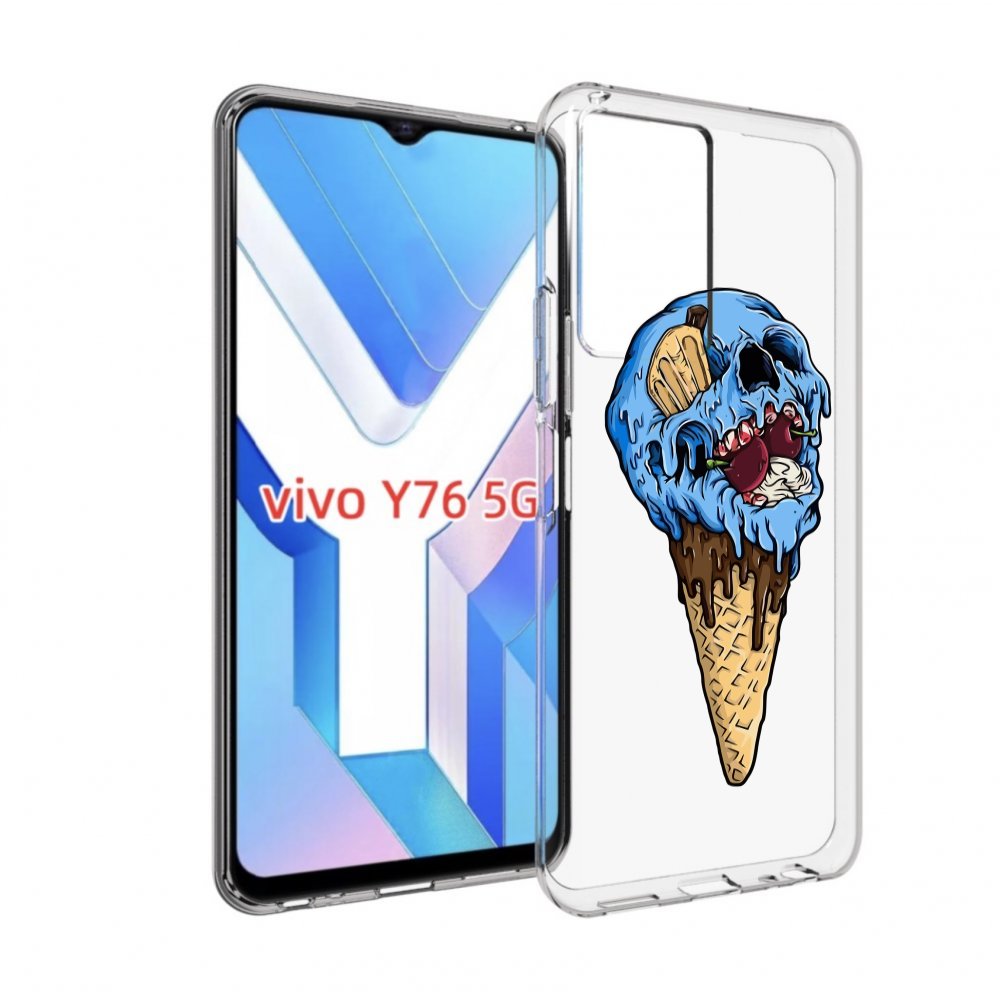 

Чехол MyPads мороженное череп для Vivo Y76 5G, Прозрачный, Tocco