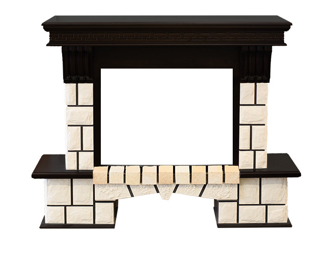 

Портал каминный RealFlame Stone DN, черный, белый камень, 200175