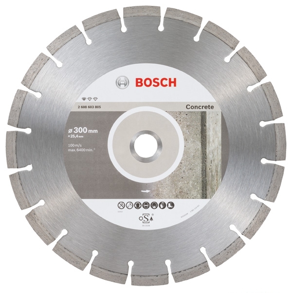 Алмазный диск Bosch Standard for Concrete300-25.4 2608603805 алмазный диск для ушм bosch