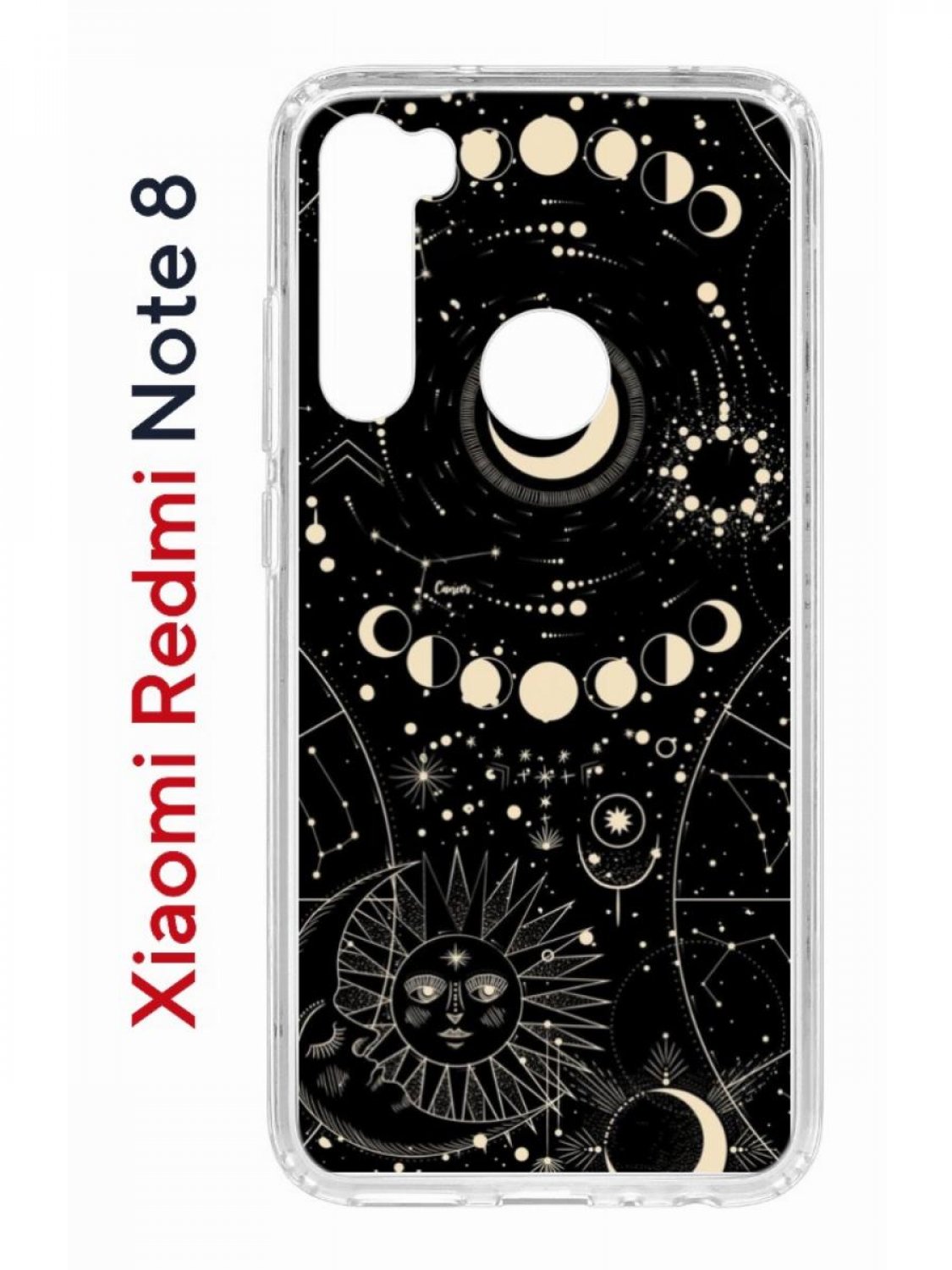 Чехол на Xiaomi Redmi Note 8 Kruche Print Space,противоударный бампер,с защитой камеры