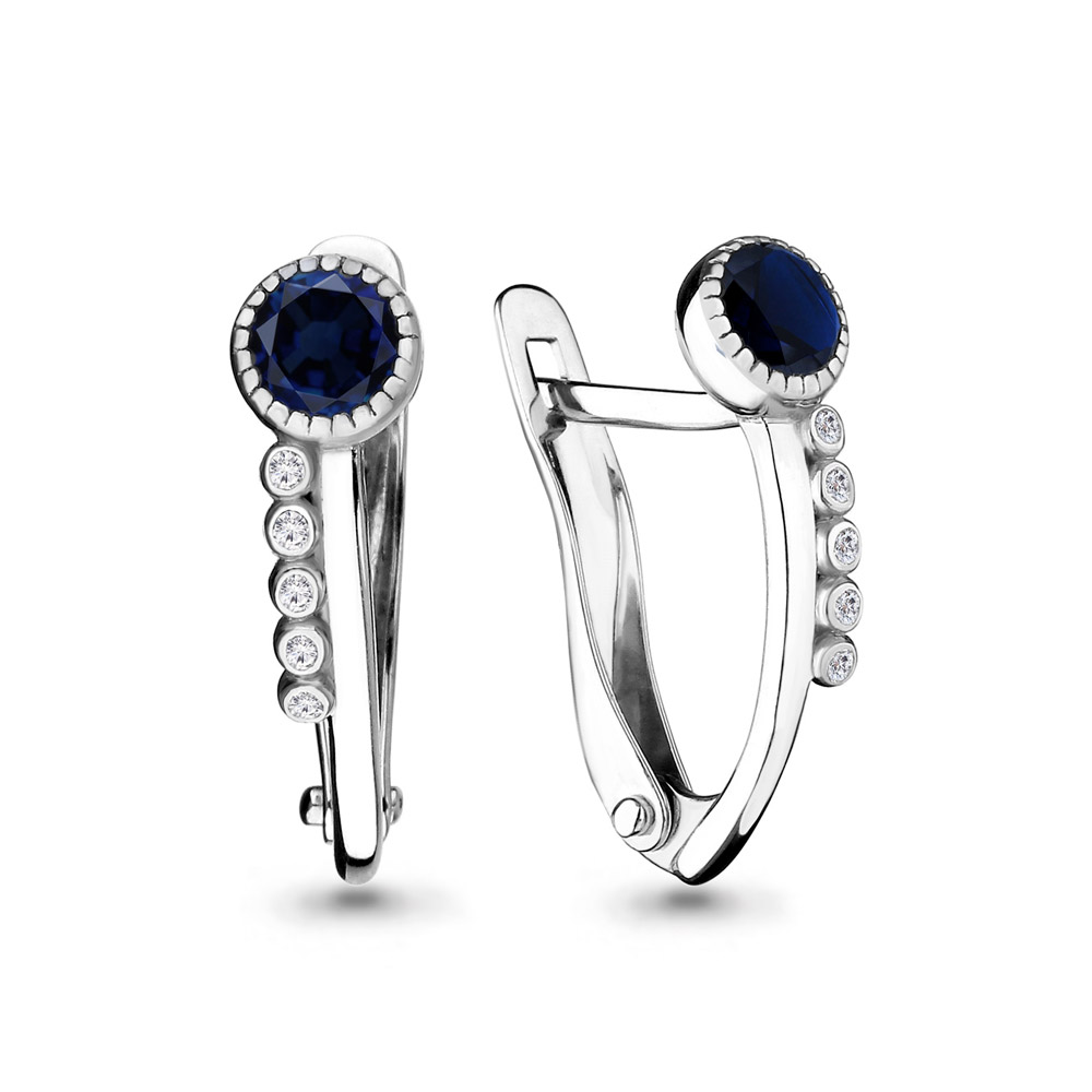 

Серьги из серебра с фианитом Aquamarine 46157Б_925_р, 46157Б_925_р