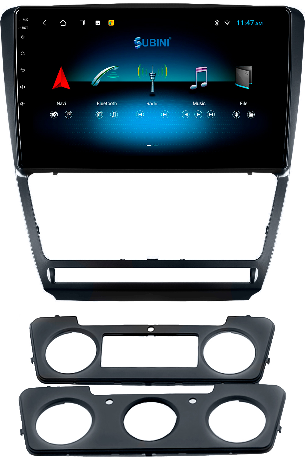 фото Автомагнитола для skoda octavia 2008-2013, 2/32 гб, android 10, ips 10", 2din, 4-ядра subini