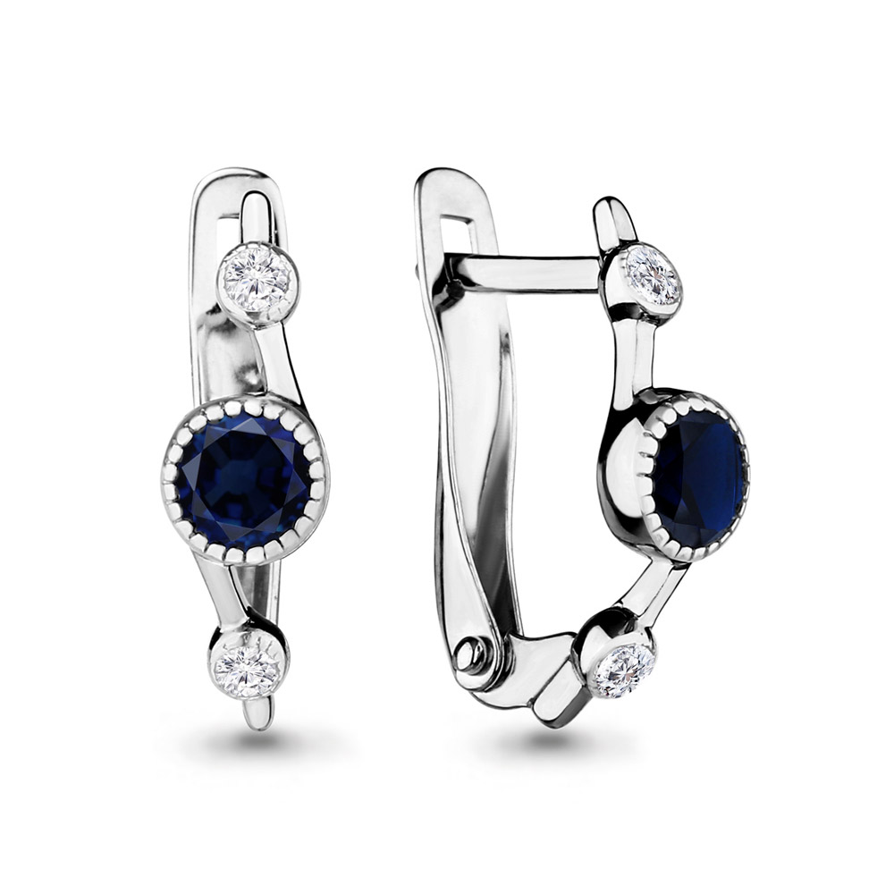 

Серьги из серебра с фианитом Aquamarine 46158Б_925_р, 46158Б_925_р