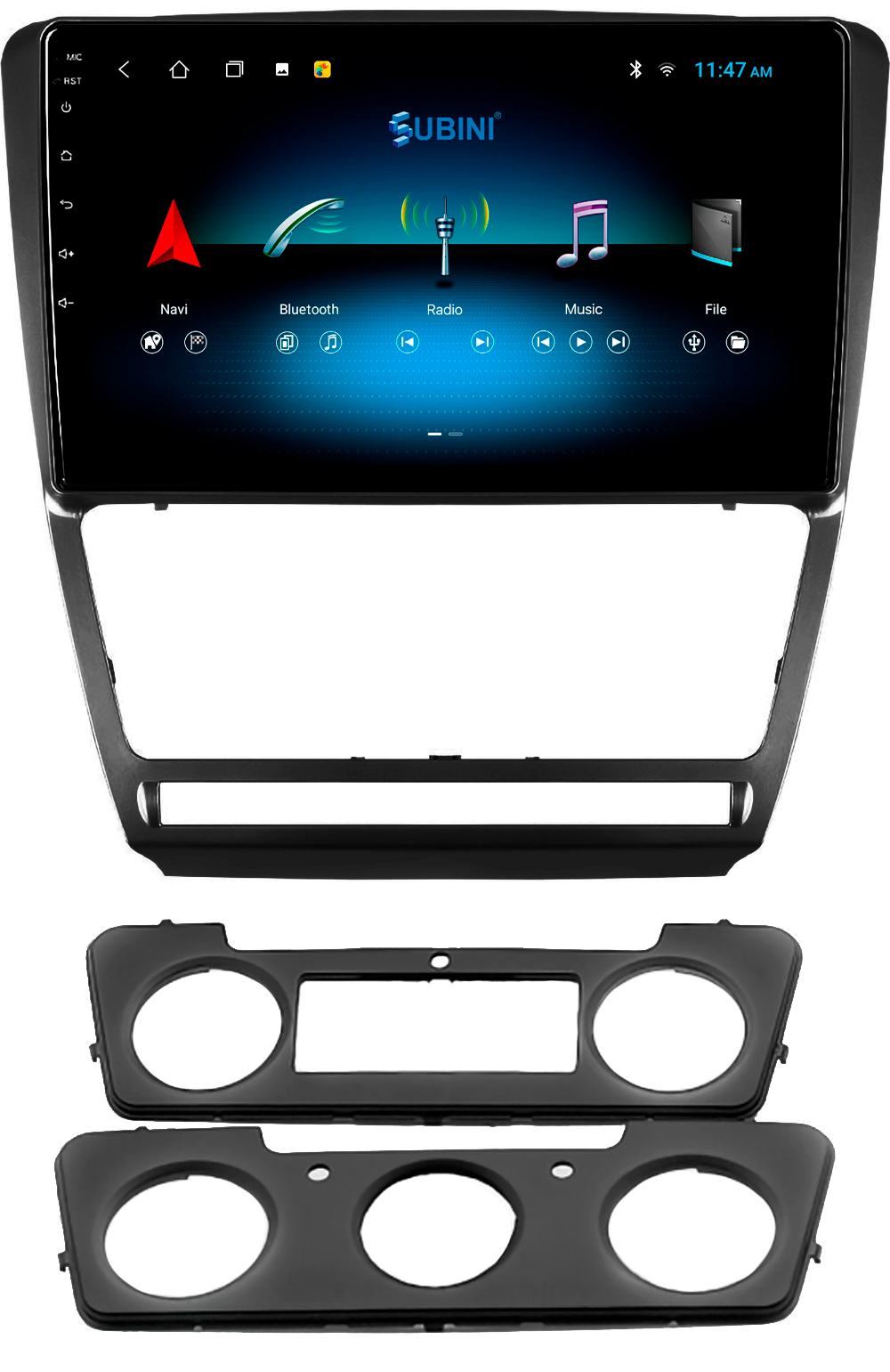 фото Автомагнитола для skoda octavia 2008-2013, 2/32 гб, android 10, ips 10", 2din, 4-ядра subini