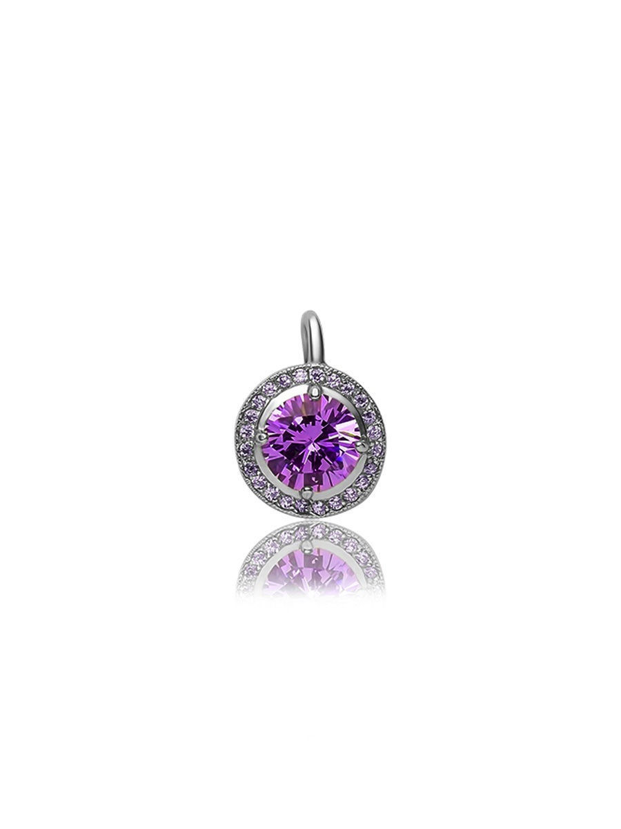 фото Подвеска из серебра с фианитом top crystal 40235188/фиолетовый