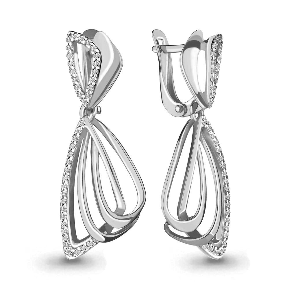 

Серьги из серебра с фианитом Aquamarine 46168А_925_р, 46168А_925_р