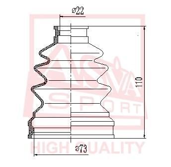 

ASVA Пыльник ШРУСа (К-кт без смазки) 21x116x76 ASVA ASBTMZ6