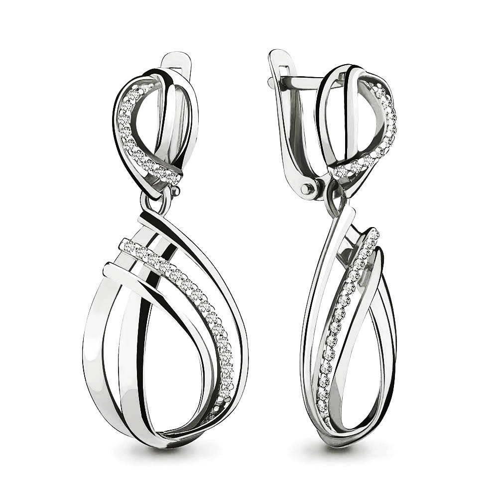 

Серьги из серебра с фианитом Aquamarine 46170А_925_р, 46170А_925_р