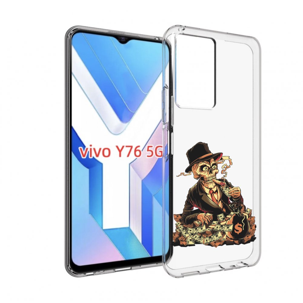 

Чехол MyPads нарисованный череп с сигаретой для Vivo Y76 5G, Прозрачный, Tocco