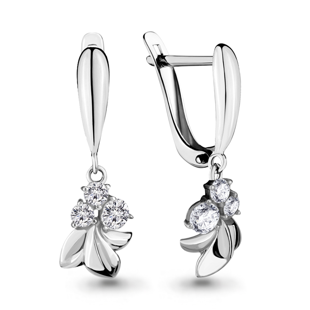

Серьги из серебра с фианитом Aquamarine 46176А_925_р, 46176А_925_р