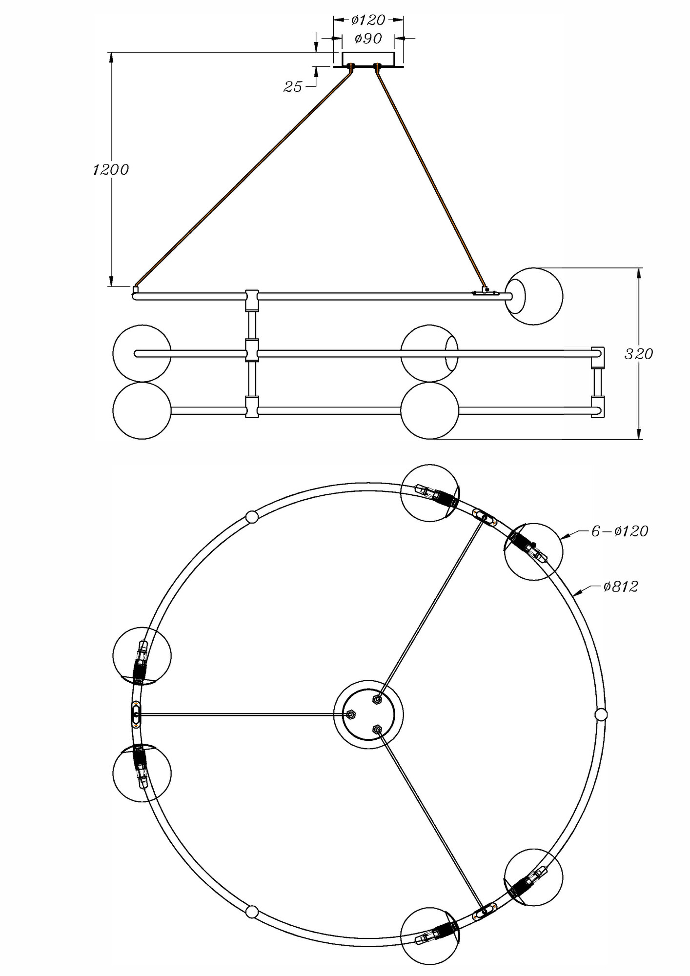 фото Подвесная люстра maytoni balance mod317pl-06b