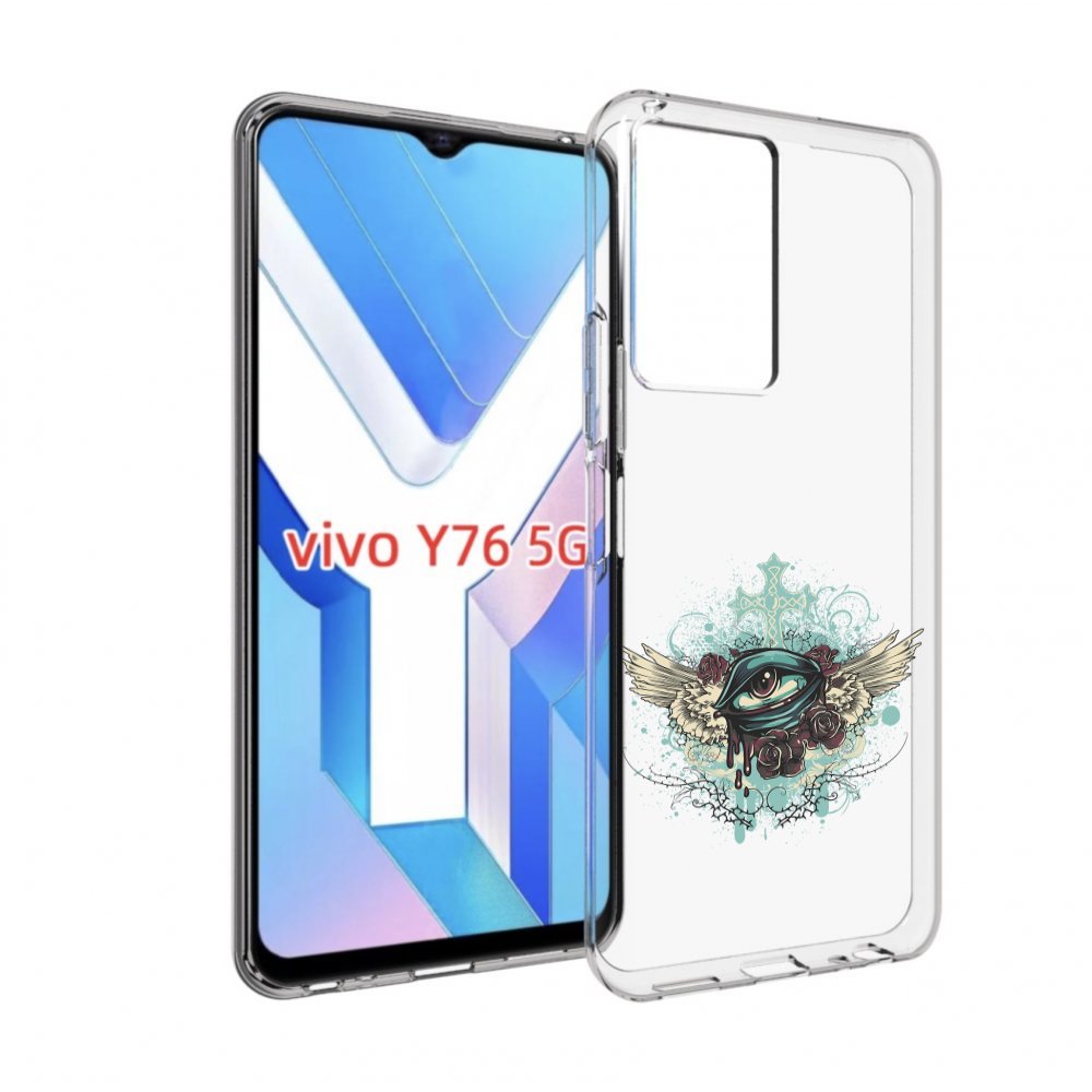 

Чехол MyPads плачущий глаз с крыльями для Vivo Y76 5G, Прозрачный, Tocco