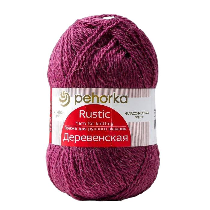 

Пряжа Пехорка Деревенская 100% полугрубая шерсть 250 м, 1 шт, 100 г, 191-ежевика, Розовый, "Деревенская" 100% полугрубая шерсть 250 м, 1 шт, 100 г, 191-ежевика