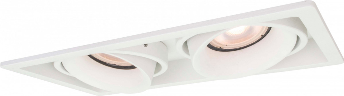 

VEGA 402WH Светильник встраиваемый, цвет белый, 2*GU10 220V, L 198mm C 105mm H 70mm