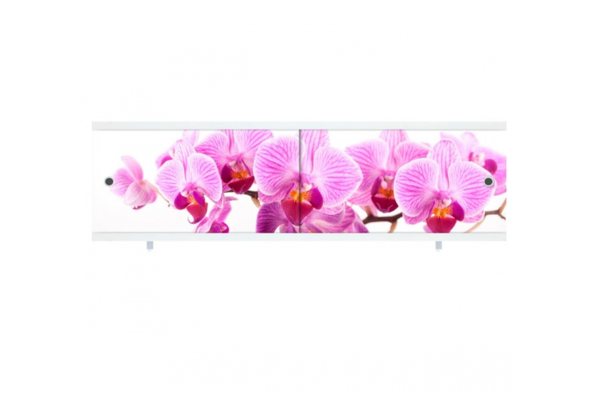 фото Экран для ванн 1,68 м метакам, ультра легкий арт, дикая орхидея сотовый поликарбонат