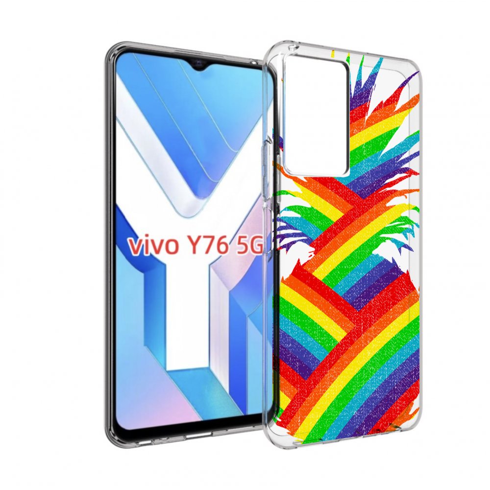 

Чехол MyPads радужный ананас для Vivo Y76 5G, Прозрачный, Tocco