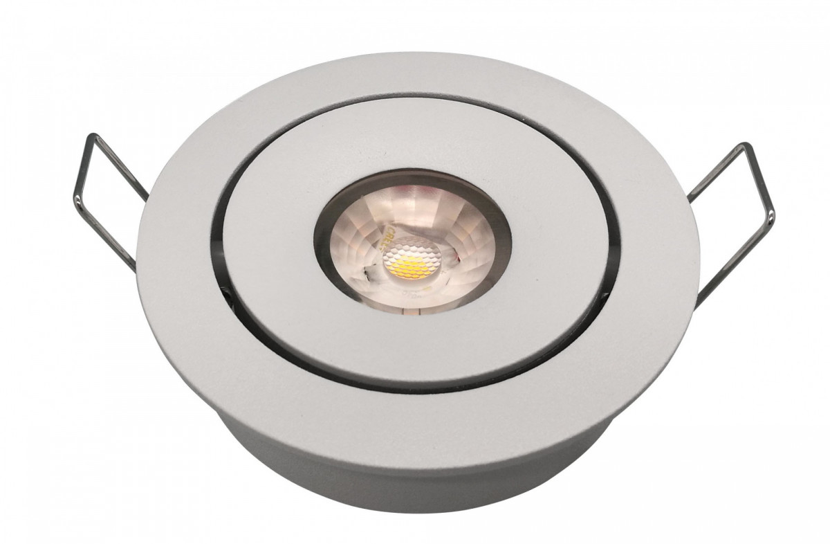 

VEGA L4487WH Светильник встраиваемый, цвет белый, LED CREE 7W 3000K 220V, D 80mm H 32mm