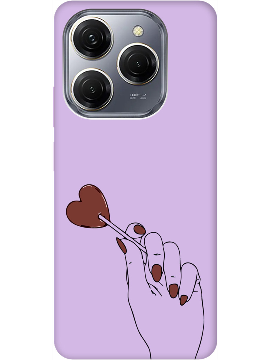 

Силиконовый чехол на Tecno Spark 20 Pro с рисунком "Heartbreaker" Soft Touch сиреневый, Фиолетовый;красный;черный, 20011925