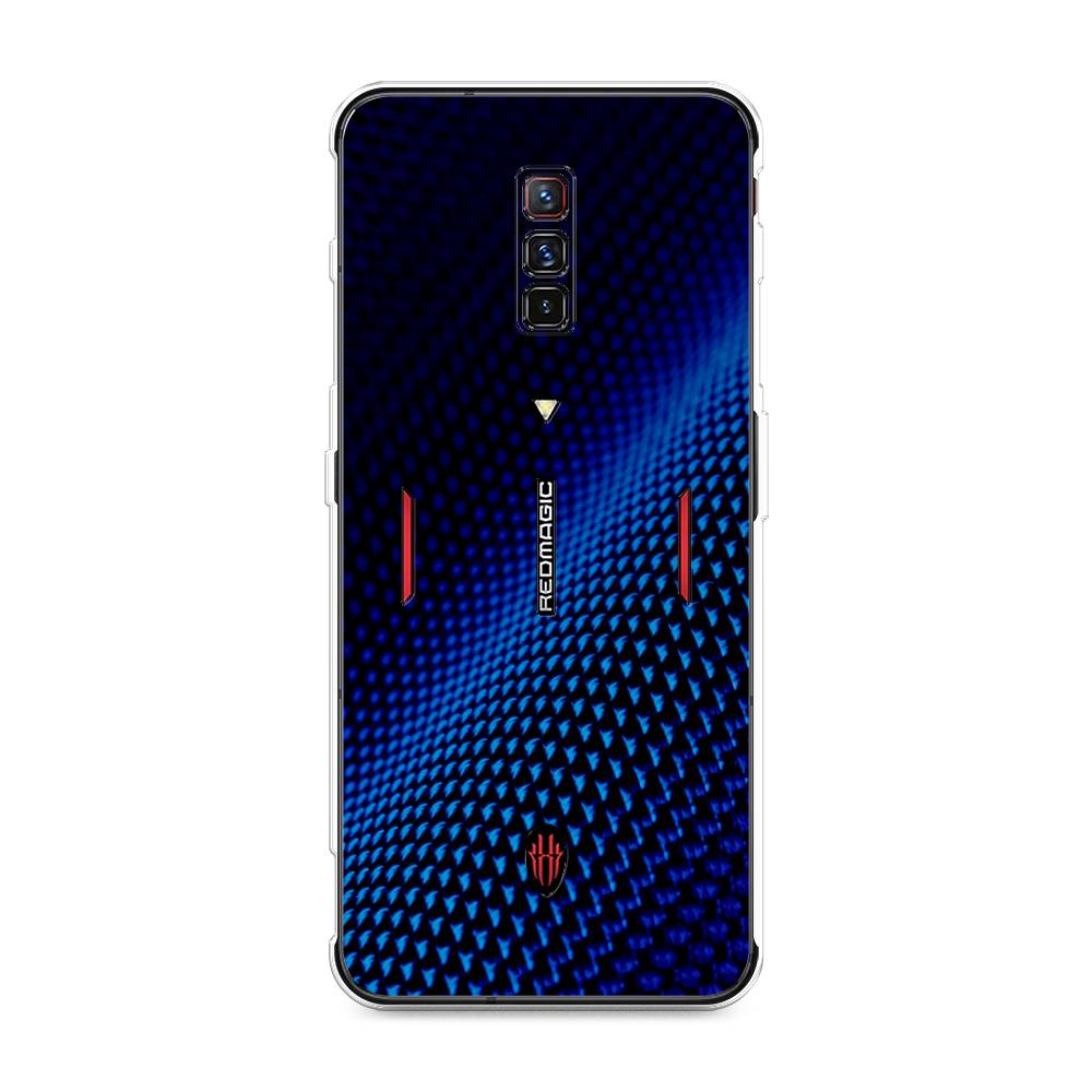 фото Силиконовый чехол "синий карбон" на zte nubia red magic 6 awog