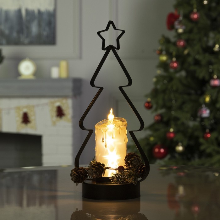 

Световая фигура Luazon Lighting Свечка в елке 9143340 белый теплый, Свечка в елке