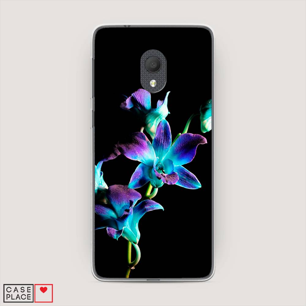 фото Силиконовый чехол "синий цветок на черном" на alcatel 1c 5003d (2019) awog