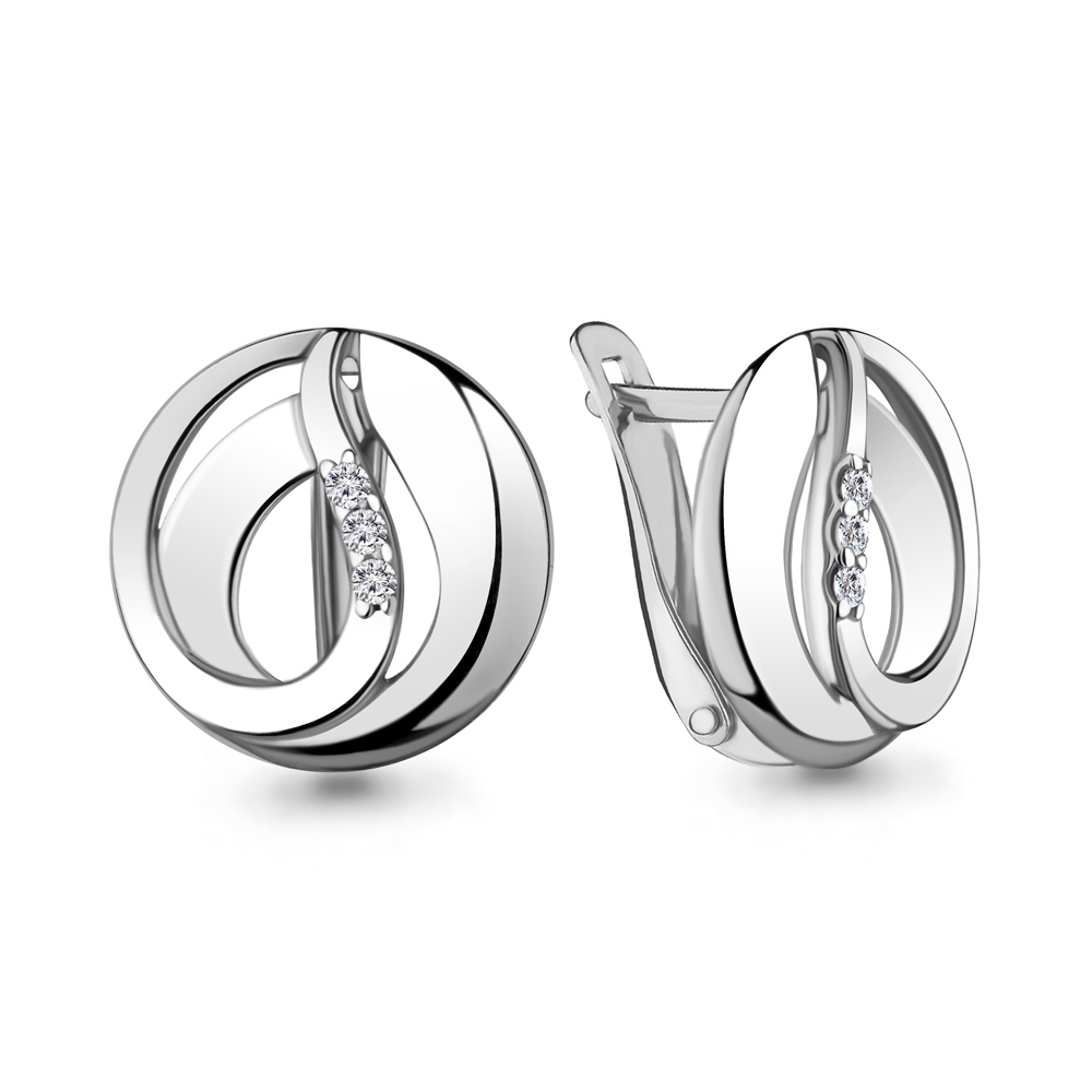 

Серьги из серебра с фианитом Aquamarine 46181А_925_р, 46181А_925_р