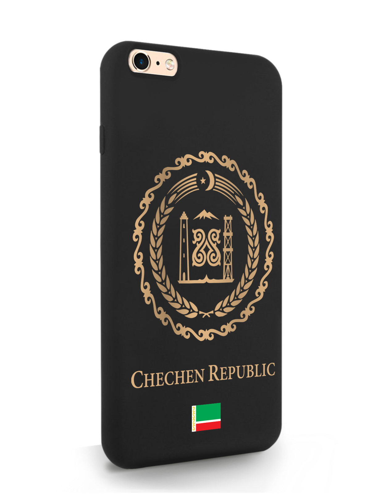 

Чехол SignumCase для iPhone 6/6s Plus Золотой Герб Чечни, черный, Золотистый;черный