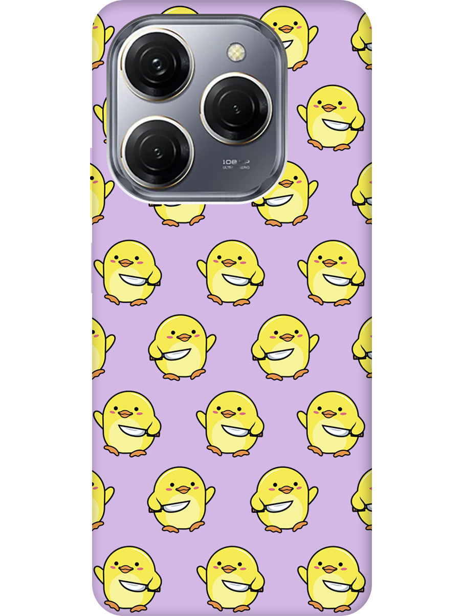 

Силиконовый чехол на Tecno Spark 20 Pro с рисунком "Chick With Knife" Soft Touch сиреневый, Фиолетовый;желтый, 20011925