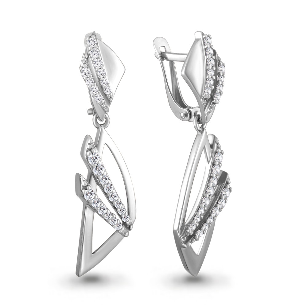 

Серьги из серебра с фианитом Aquamarine 46202А_925_р, 46202А_925_р