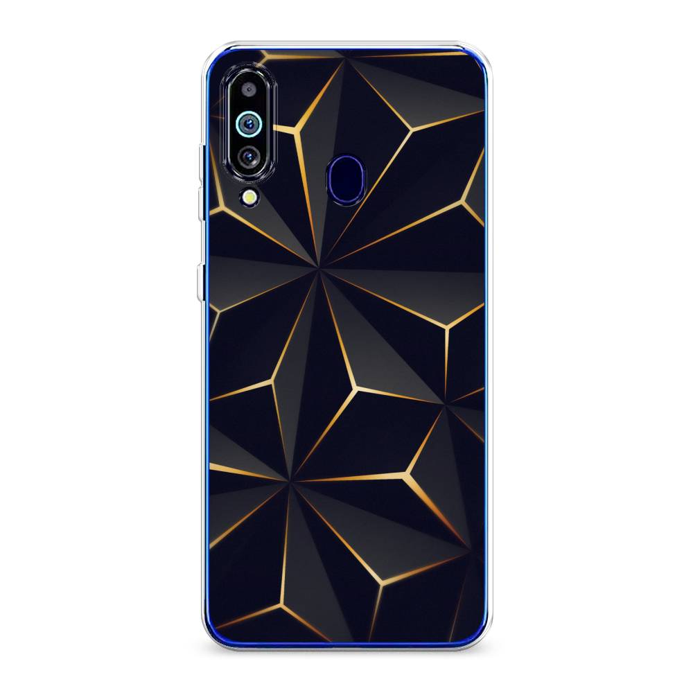 

Чехол на Samsung Galaxy M40 "Черные полигоны", Золотистый;черный, 28750-3