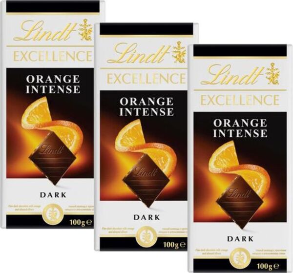 Шоколад Lindt Excellence темный с кусочками апельсина 3 шт по 100г