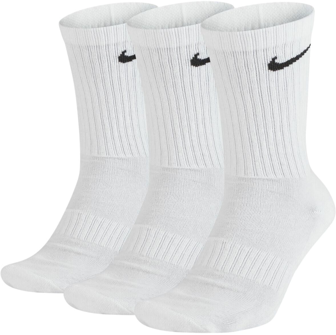 Комплект носков унисекс Nike Everyday Cushion Crew Socks 3P белых S Китай белый, размер 35,  36,  37